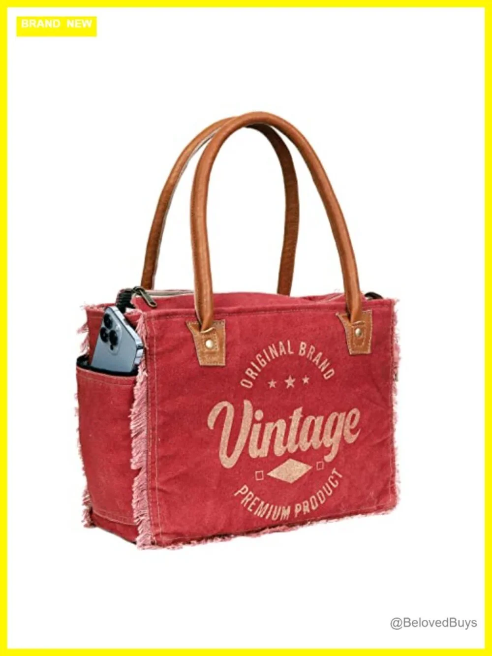 Canvas Tote Bag with Leather Handles, Shoulder Bag, Beach Bag, Travel &
